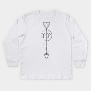 Virgo Arrow - Geometric Astrology Kids Long Sleeve T-Shirt